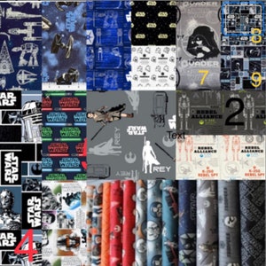 LOT of 8 Star Wars Cotton Fabric Star Wars Lucas Films Fabrics w/ 8 designs