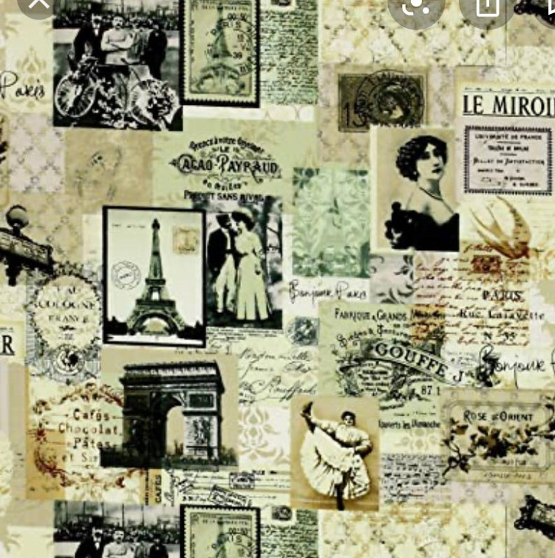 Fabric Timeless Treasures Vintage April in Paris Cotton Fabric Etsy