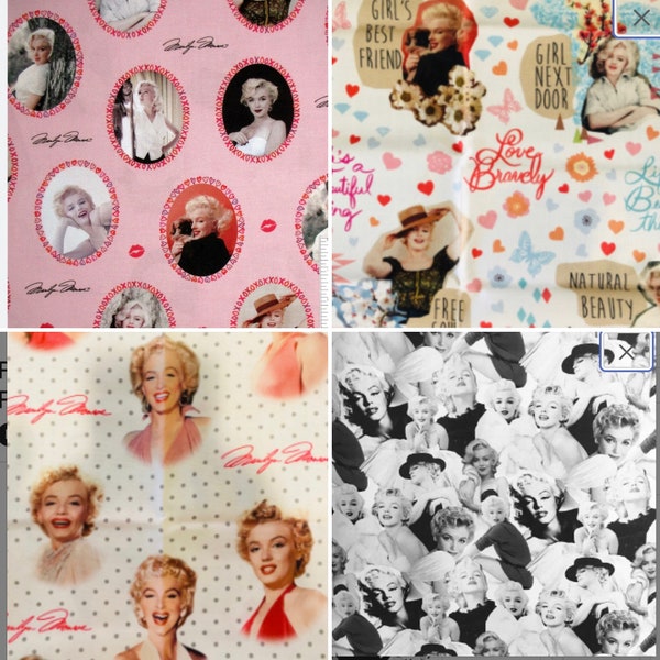 Marilyn Monroe Fabric by the Yard Etsy