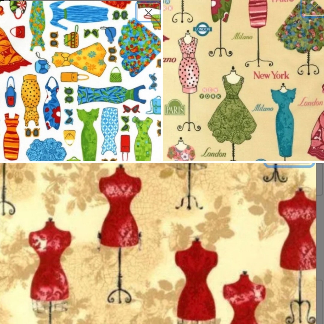 Fabric Retro Fashion Dress up Paris London Milan New York Etsy