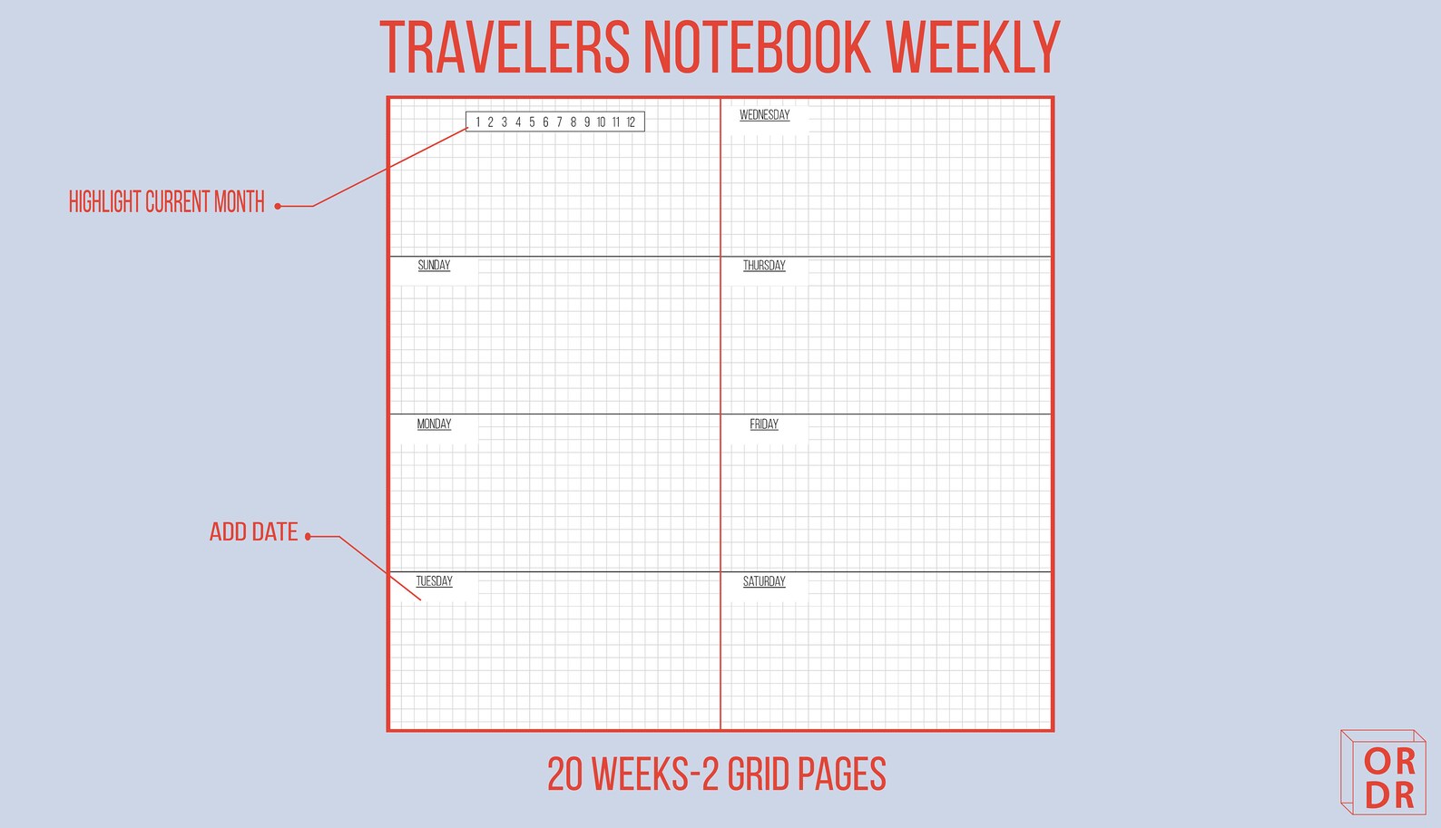 Travelers Notebook Weekly Planner Printable | Etsy