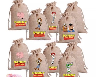 Toy Story Burlap Goodie Bags | Party Favors | Toy Story Birthday Party | Toy Story Goody Bags