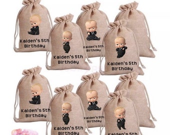 The Boss Baby Burlap Goodie Bags | Party Favors | Boss Baby Party | Boss Baby Birthday