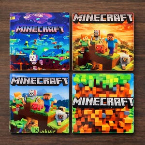 Minecraft Keramikfliesen Untersetzer - 4er-Set | KOSTENLOSER Versand