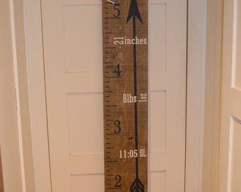 Children's Growth Chart Wooden Growth Chart Painted Wood Growth Chart Personalized Growth Chart Custom Made Growth Chart Growth Chart Ruler