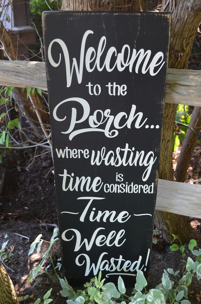 Barn Board Porch Sign, Rustic Porch Sign, Farmhouse Decor, Country Chic Decor, Welcome to the Porch, Painted Wooden Sign image 1