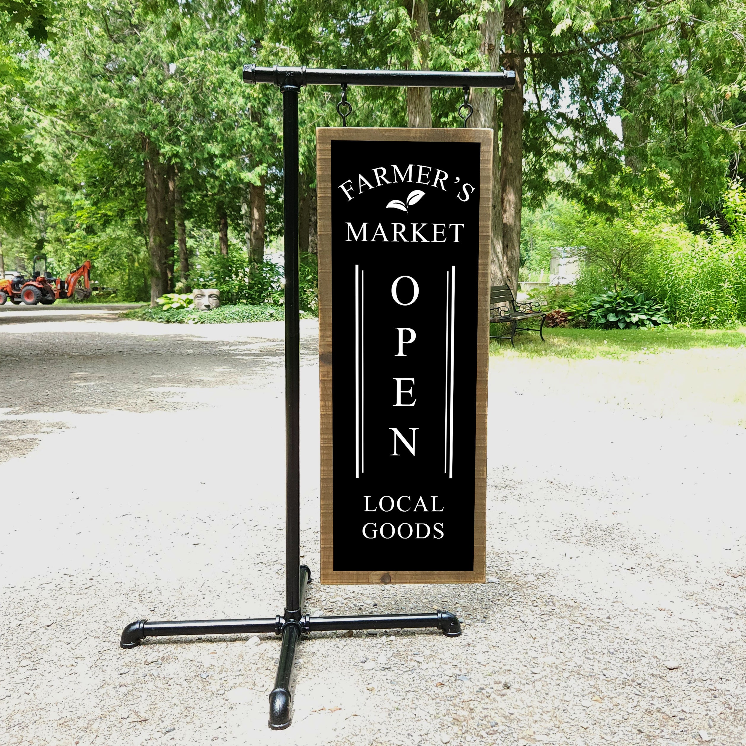 2-sided Hanging Market Sign Custom Pipe Frame Sandwich Board Portable ...