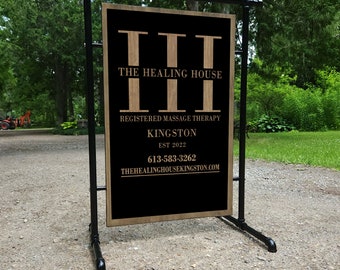 Sandwich Board 2-Sided Custom Pipe Frame Portable Sign Personalized Sign Market Sign Event Sign Wedding Business Retail Restaurant Lawn Sign