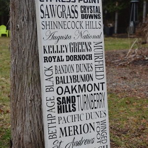 Top 20 Golf Courses From Around the World Rustic Wooden Sign Golf Sign Rustic Wood Golf Sign Barnboard Sign Man Cave Sign Golfers Gift