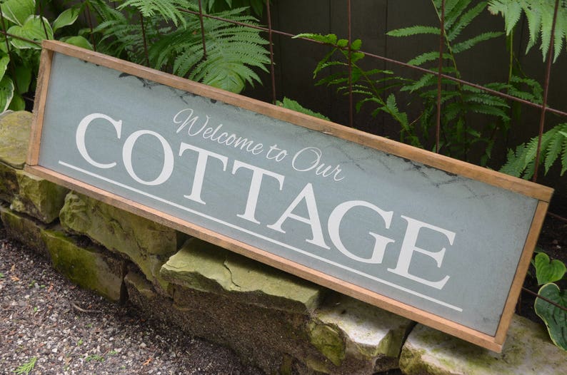 to Our Cottage Galvanized Rustic Sign Cottage Sign Etsy