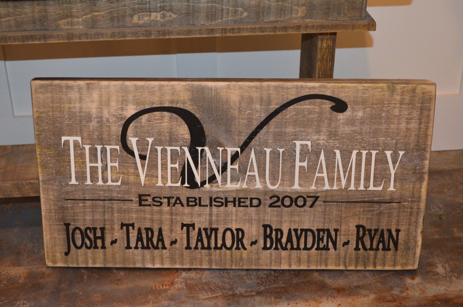 Established Sign Family Sign Vintage Wooden Sign Personalized Etsy Canada