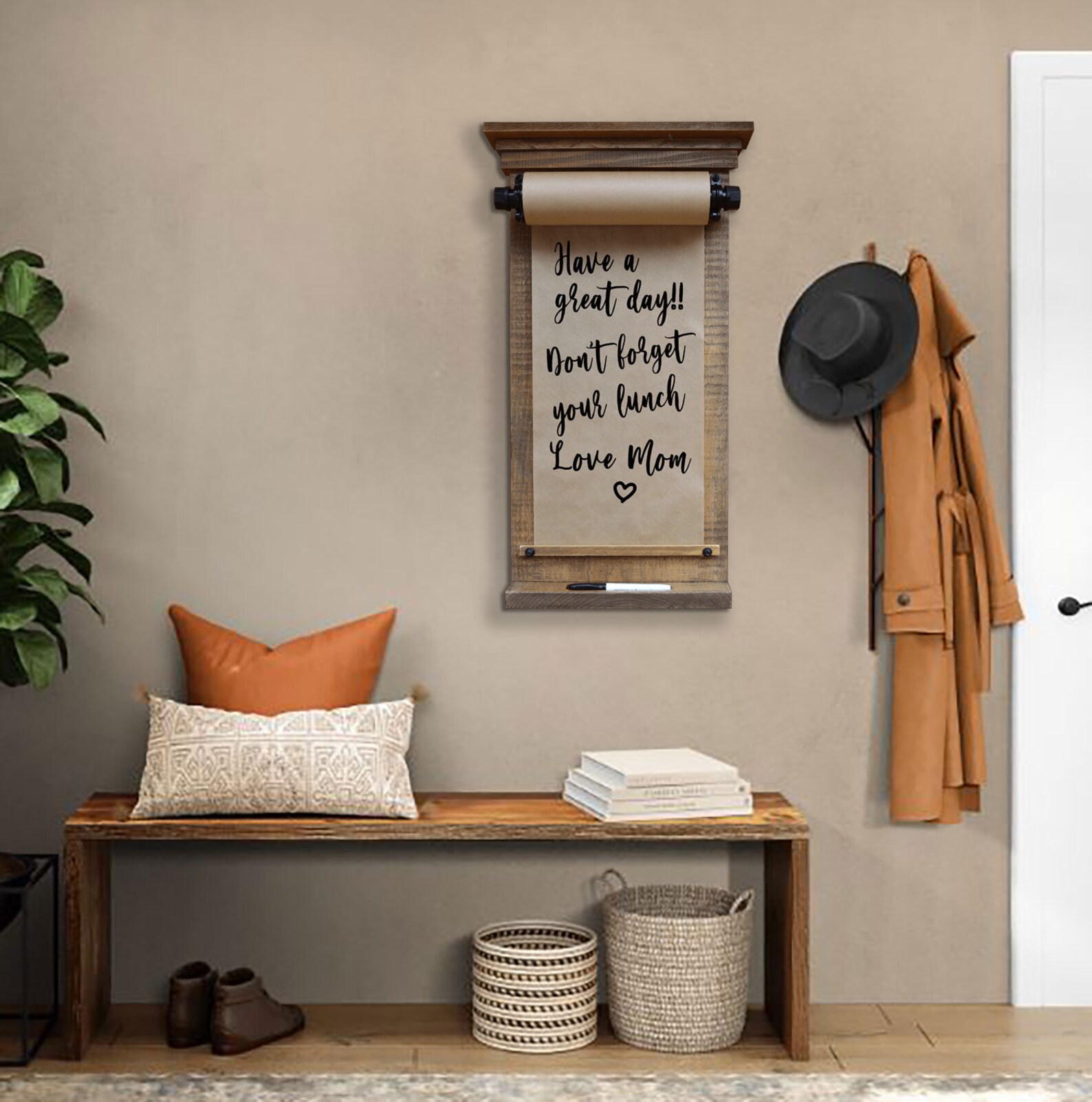 Hanging Note Roll Paper Barnboard Roll Kraft Paper Holder Etsy Canada