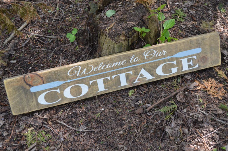 to Our Cottage Rustic Wooden Sign Painted Wooden Sign Etsy Canada