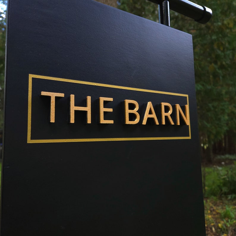 The Barn Sign, Two-sided Painted Wood With Iron Bracket - Etsy