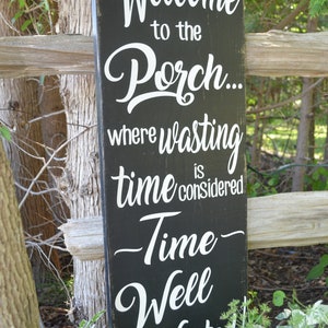 Barn Board Porch Sign, Rustic Porch Sign, Farmhouse Decor, Country Chic Decor, Welcome to the Porch, Painted Wooden Sign image 2