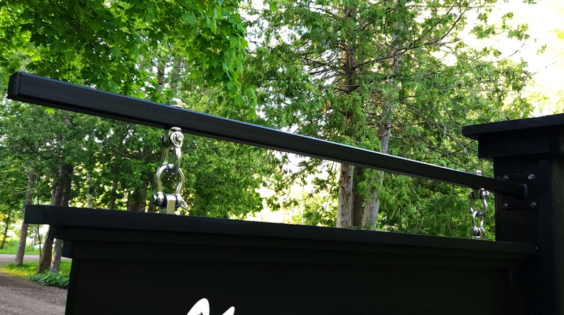 Black Powder Coated Steel Hanging Sign Bracket with Hardware image 3