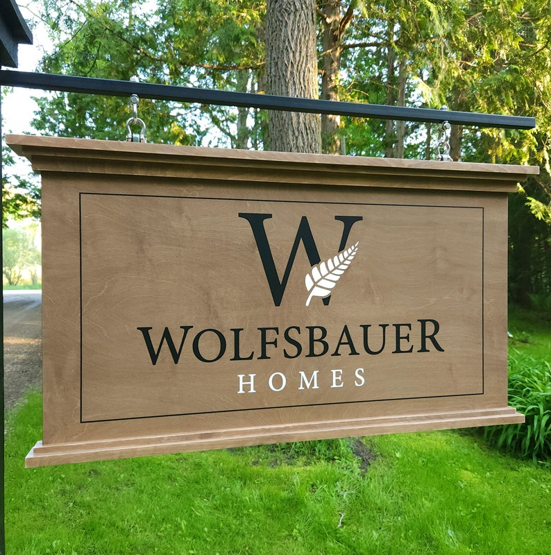 Custom Estate Signage Painted Wood Sign Storefront Business Property ...