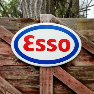 Esso Sign Vintage Wood Esso Sign Painted Wood Esso Sign Mancave Sign Garage Sign Guys Garage Old School Esso Sign Fathers Day Gift