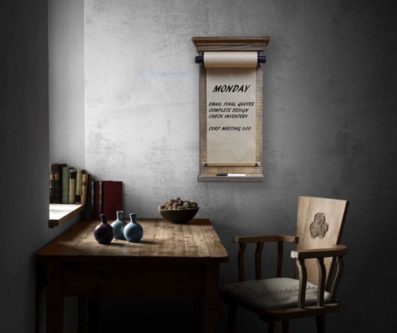 Hanging Note Roll Paper Barnboard Roll Kraft Paper Holder Etsy Canada