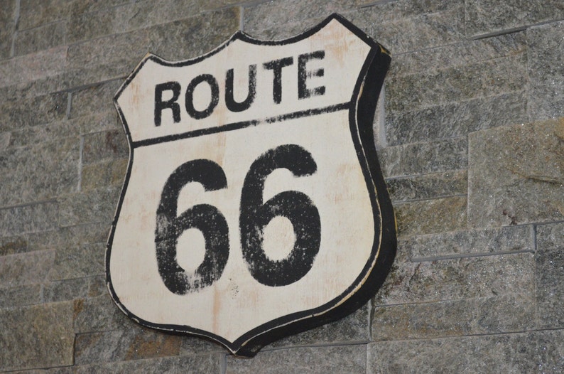 Route 66 Vintage Wood Sign Man Cave Sign Garage Sign Bar Sign Rustic ...