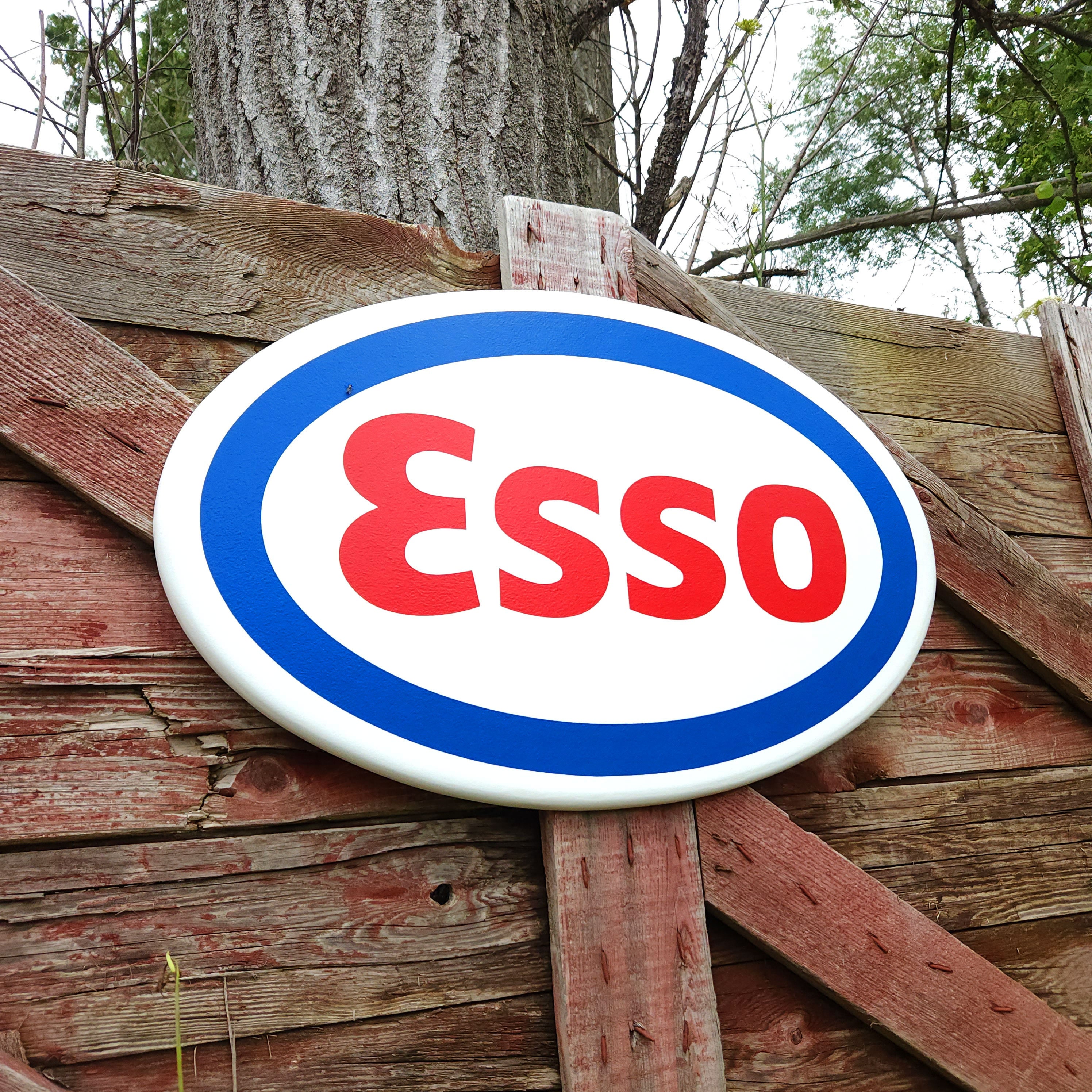 Esso Sign Vintage Wood Esso Sign Painted Wood Esso Sign Mancave