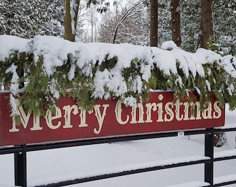 Barnboard Christmas Sign Merry Christmas Painted Wood Sign Vintage Christmas Sign Christmas Decor Country Chic Decor