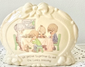 Vintage 1994 Enesco Precious Moments Napkin Holder • Prayer Children Tabletop Decor