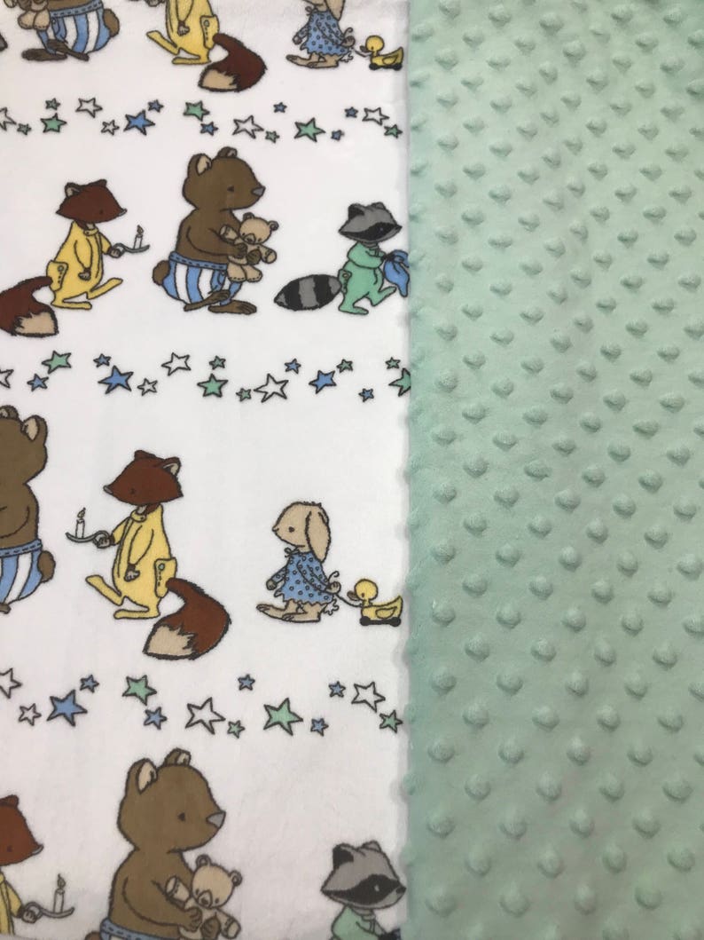 woodland Baby shower gift minky baby blanket woodland crib blanket woodland blanket gender neutral Blanket woodland baby blanket