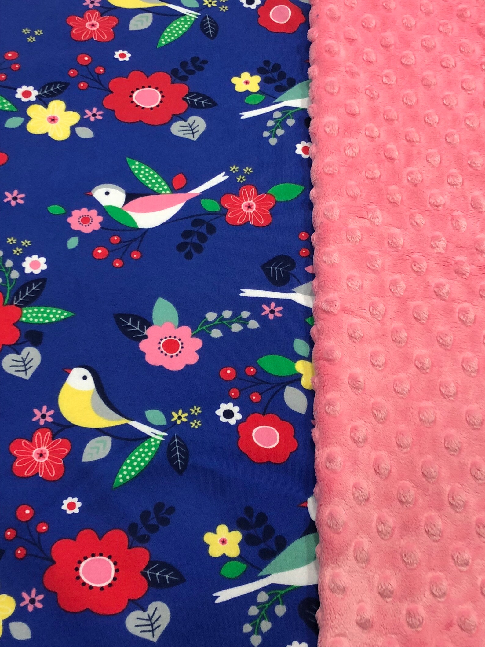 Flower Baby Blanket Baby Girl Blanket Flower Blanket Minky Etsy
