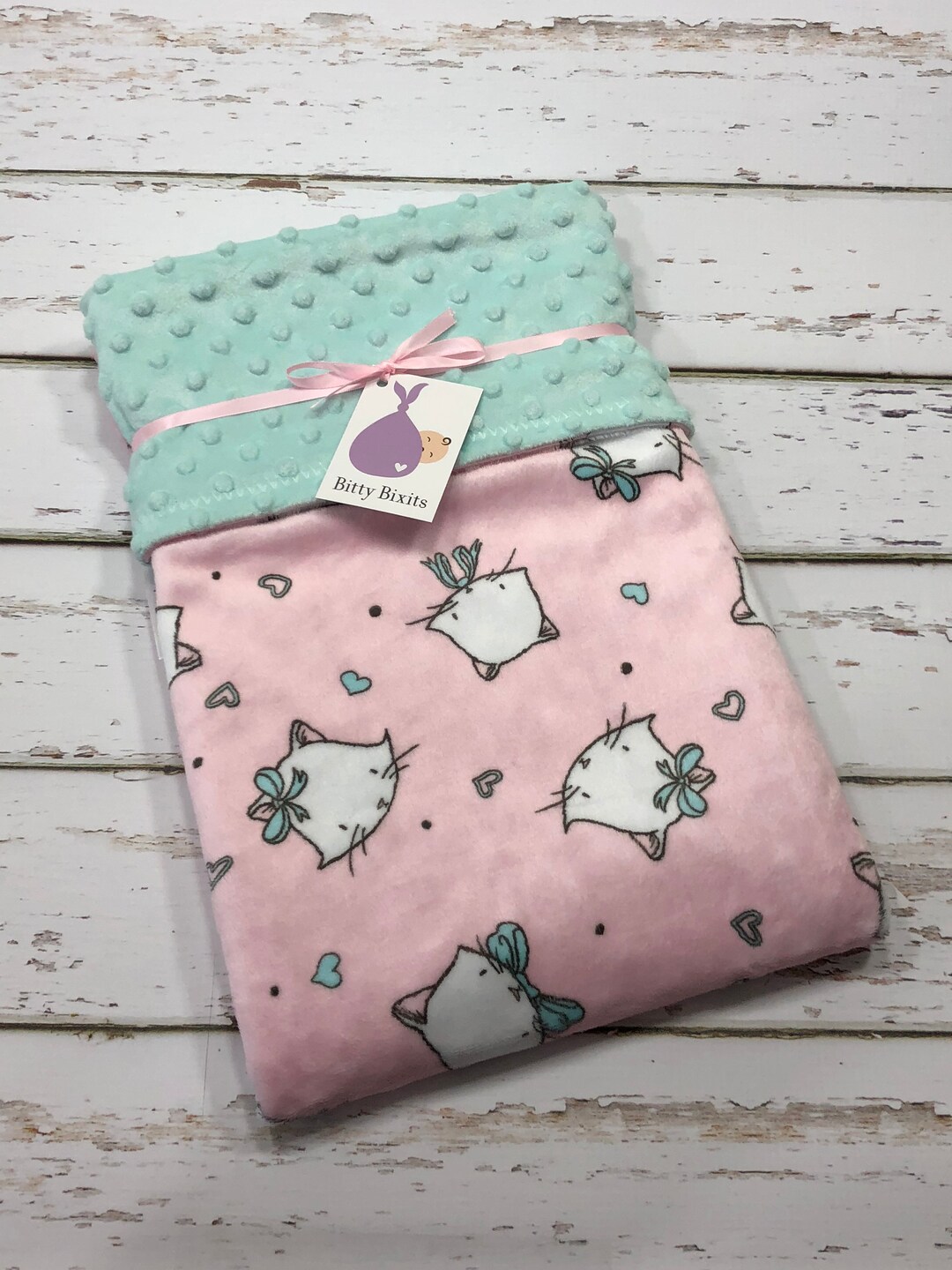 Cat Baby Blanket Baby Girl Blanket Baby Girl Shower Gift Etsy