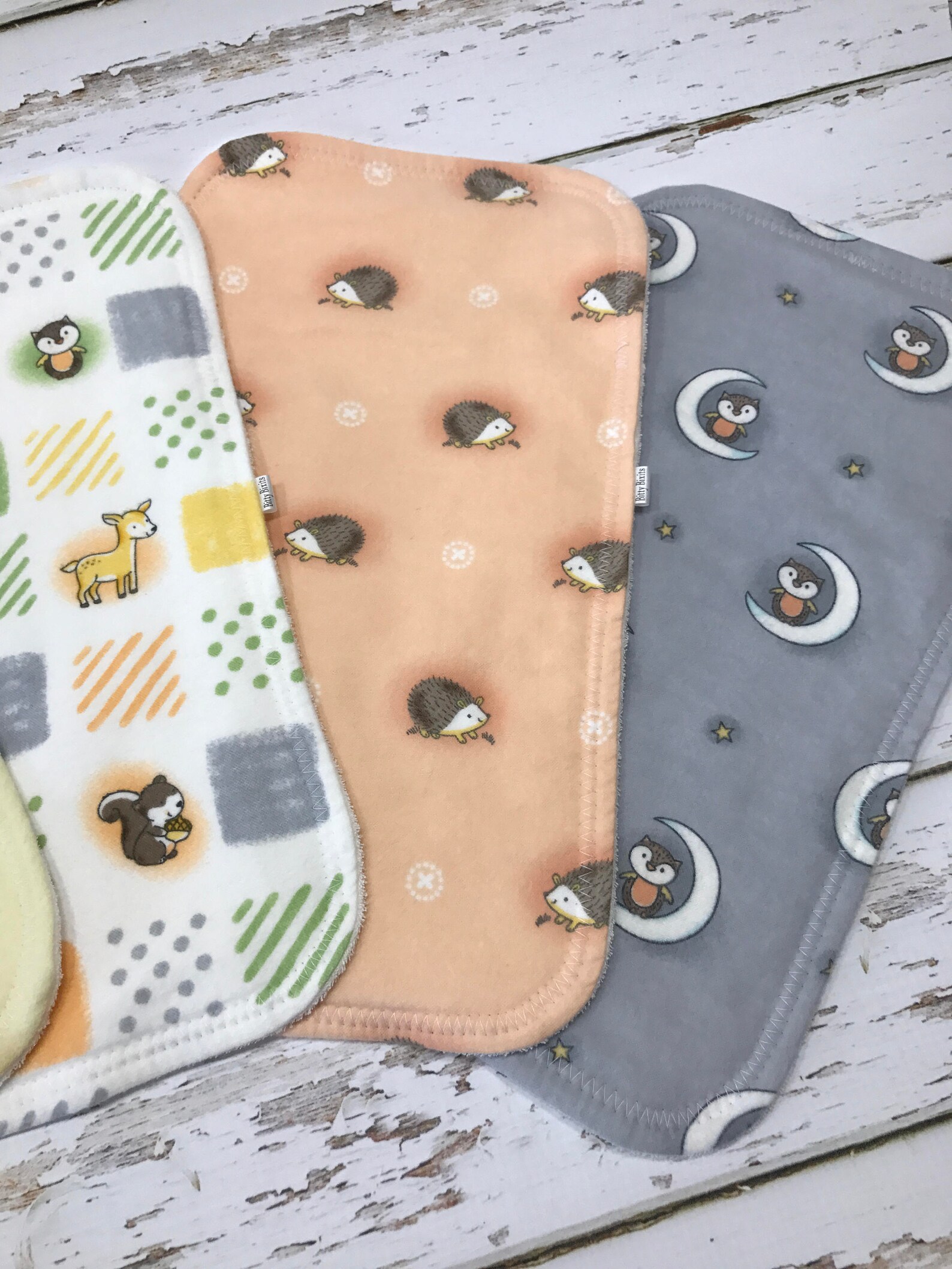 Woodland Burp Cloths Organic Boy Burp Cloths Woodland Baby Etsy