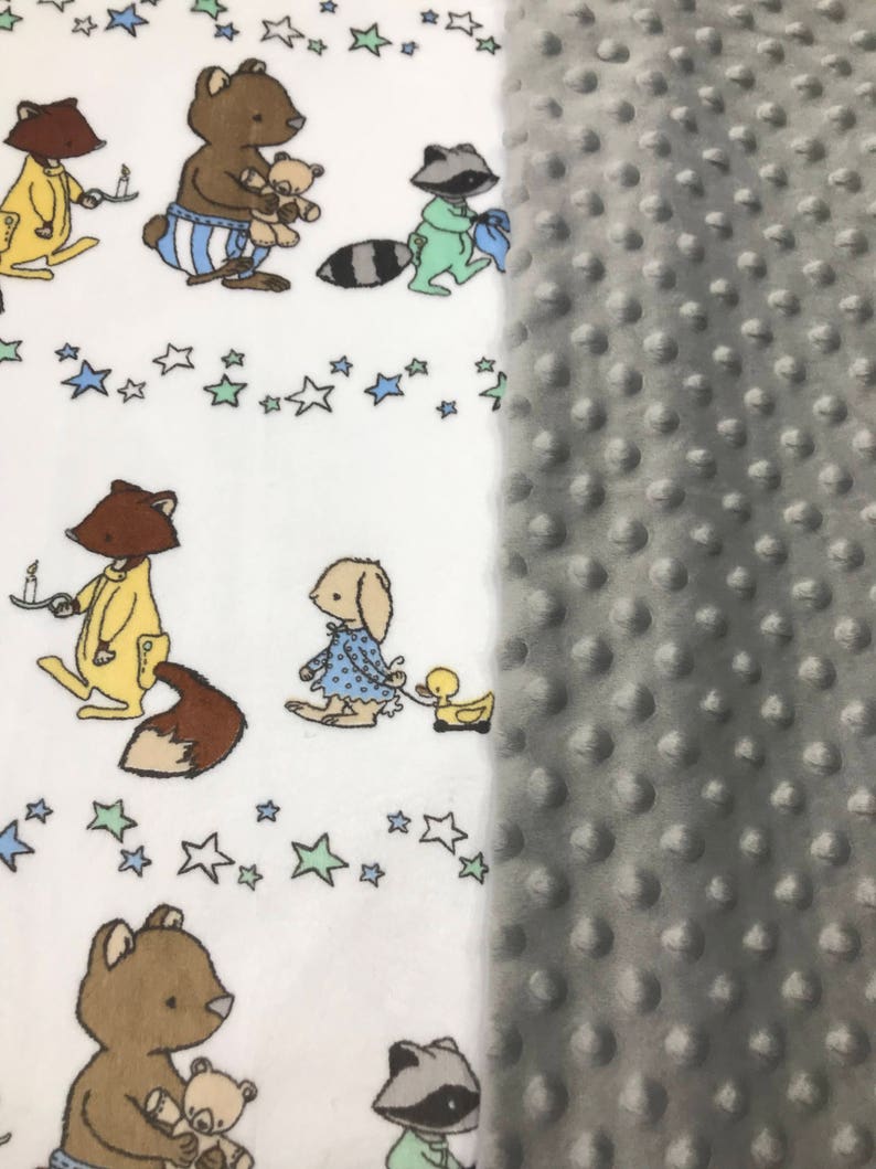 woodland Baby shower gift minky baby blanket woodland crib blanket woodland blanket gender neutral Blanket woodland baby blanket