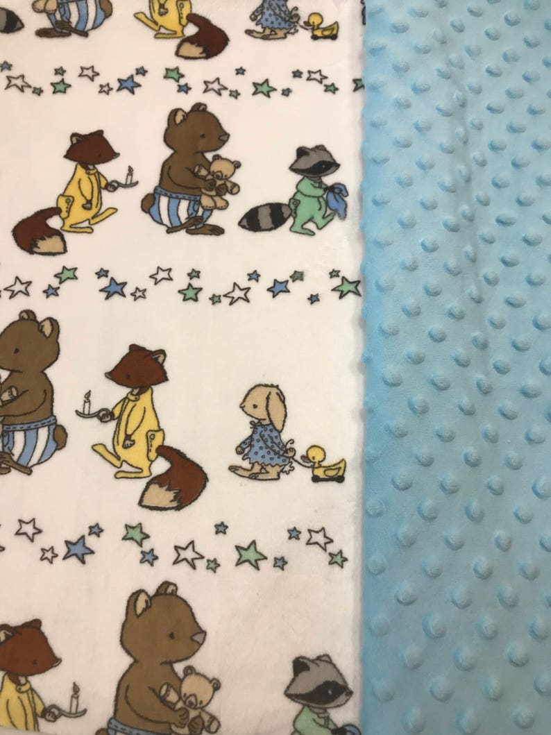 woodland Baby shower gift minky baby blanket woodland crib blanket woodland blanket gender neutral Blanket woodland baby blanket