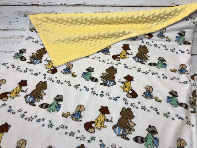 woodland Baby shower gift minky baby blanket woodland crib blanket woodland blanket gender neutral Blanket woodland baby blanket