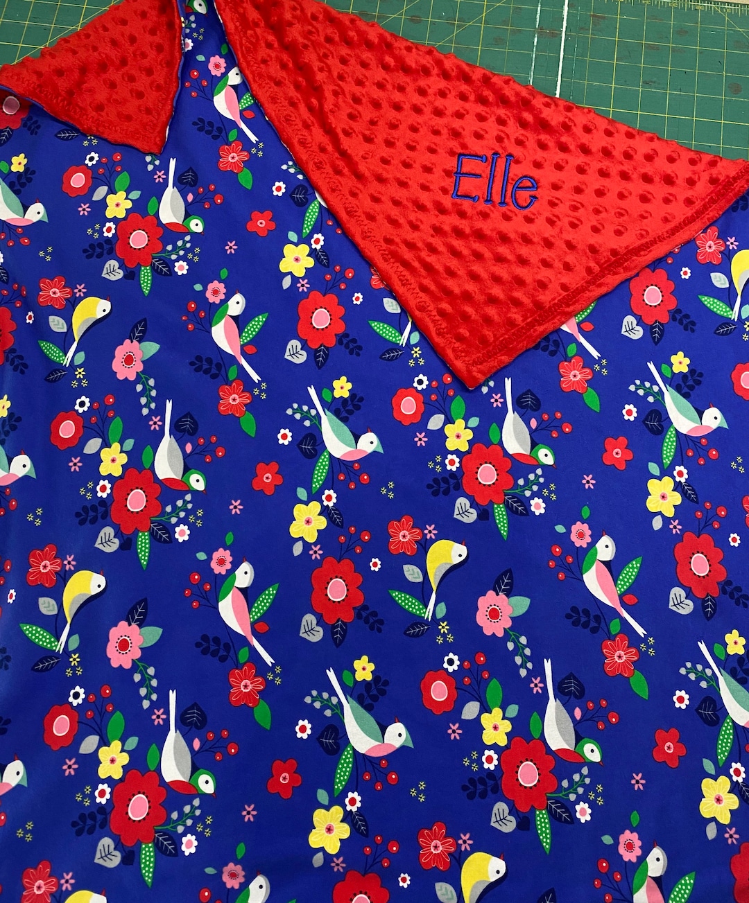 Flower Baby Blanket Baby Girl Blanket Flower Blanket Minky Etsy