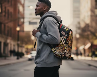 Afrocentric Backpack | Pan-African Leaders Collage | Black Pride Travel Bag | HBCU College Gear | Black Excellence Gift"