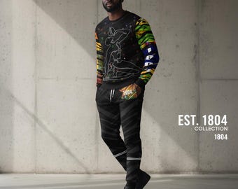 Premium Haiti Flag Tracksuit Set | Full Sublimation Joggers & Crewneck | Unisex 1804 Independence Day Outfit | "Unity Makes Strength"