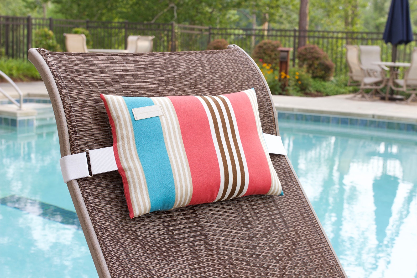 Patio Lounge Chair Pillow with adjustable elastic strap Etsy