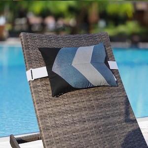 Ledge Lounger Outdoor Headrest - Black and Blue Fish