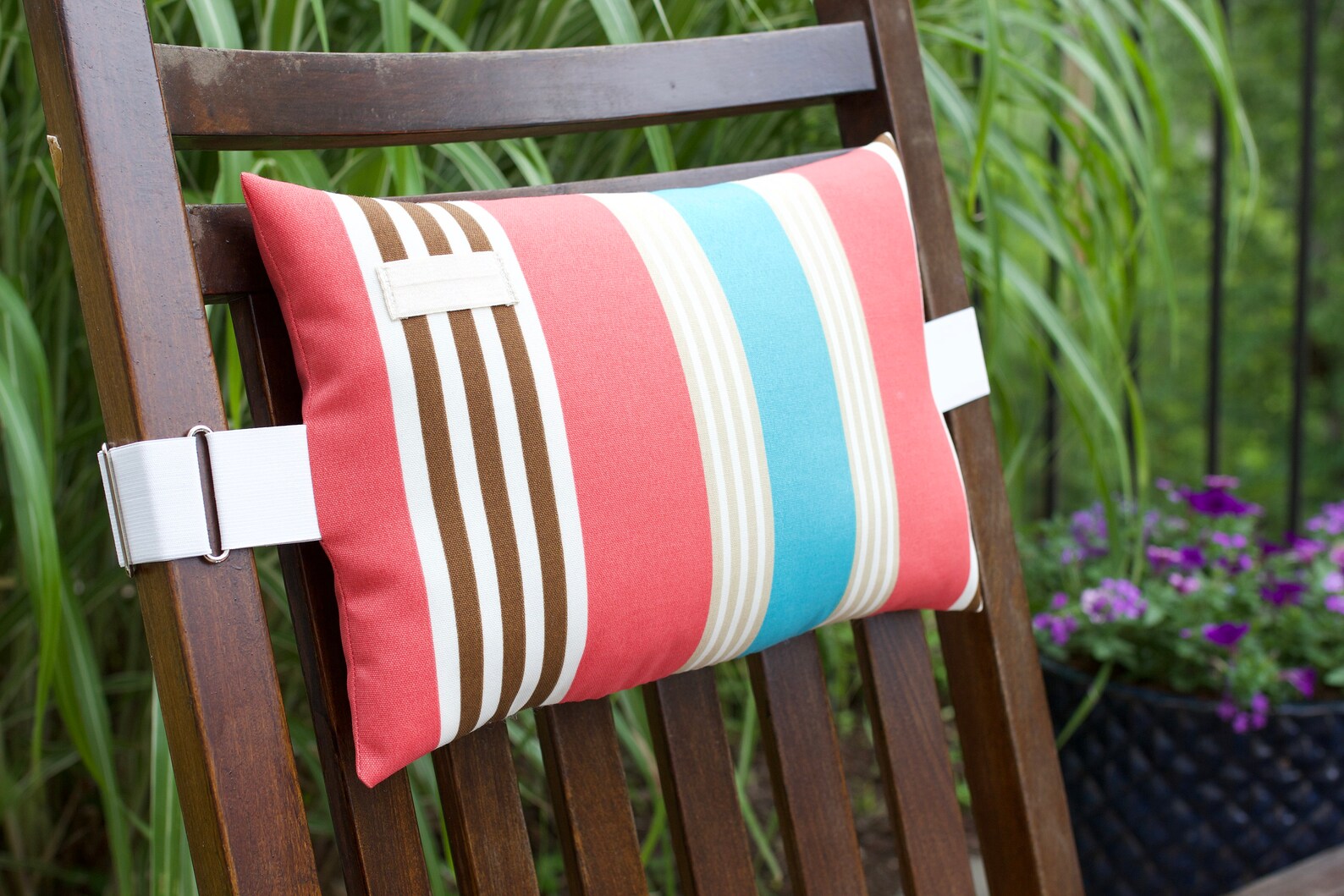 Patio Lounge Chair Pillow with adjustable elastic strap Etsy