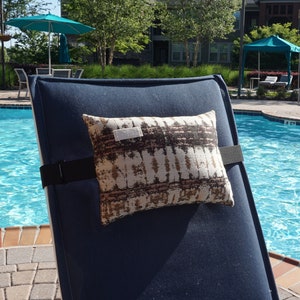 Outdoor Pillow for Lounge Chair, with adjustable elastic strap - Teak