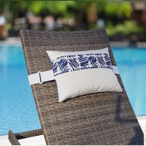 Outdoor Lounge Pillow - Blue Squiggles