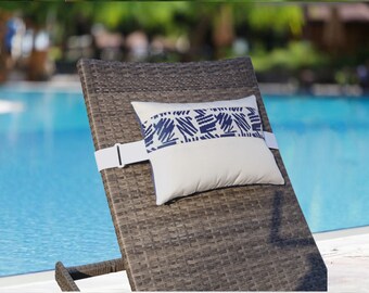 Outdoor Lounge Pillow - Blue Squiggles