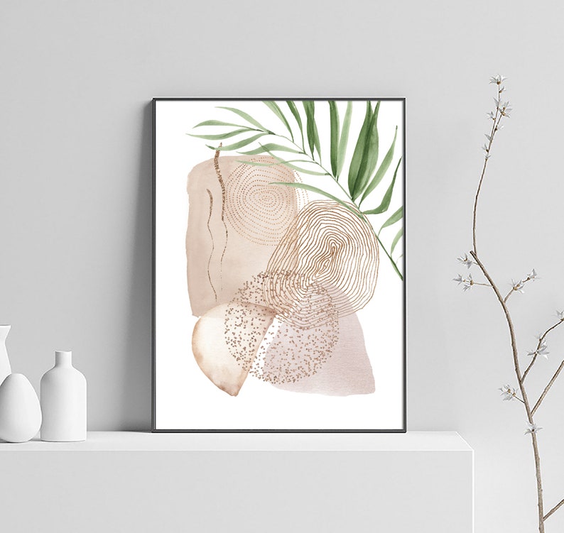 Abstract Art Set Download Modern Abstract Prints Blush Gold Etsy