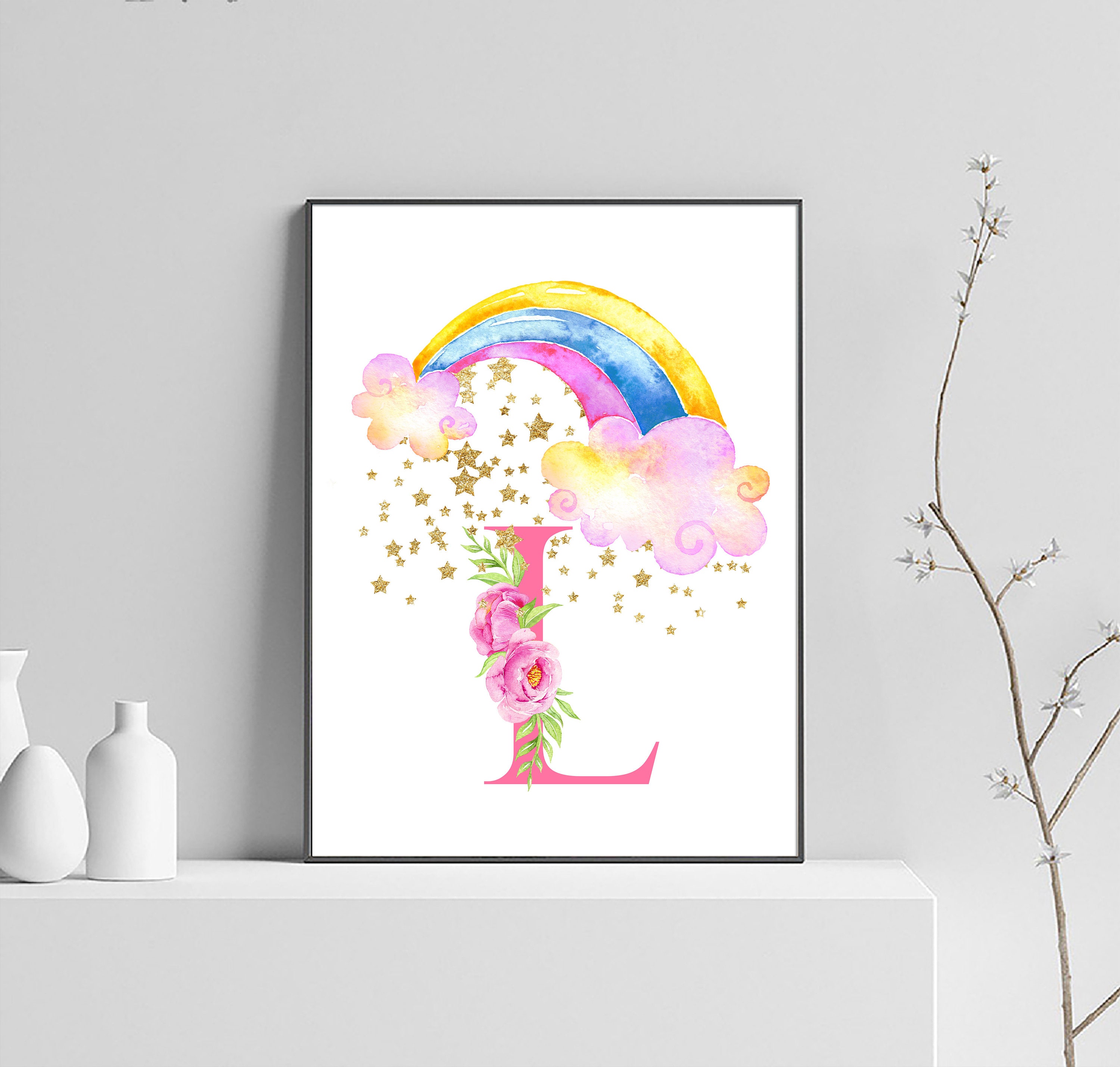 personalized unicorn printable art set digital download etsy