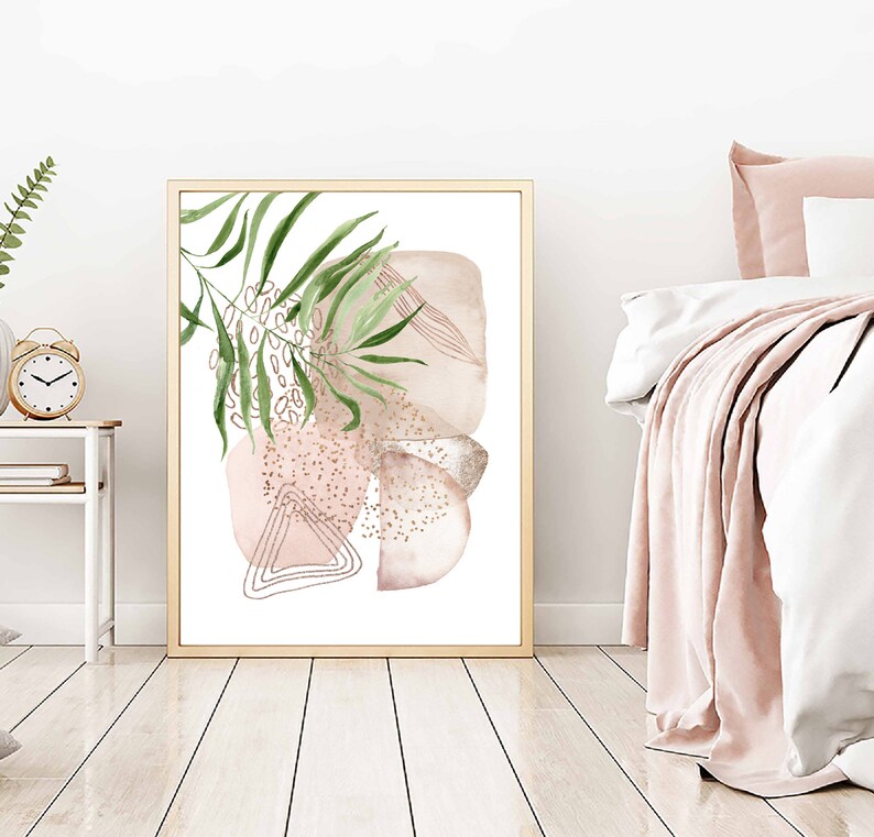 Abstract Art Set Download Modern Abstract Prints Blush Gold Etsy