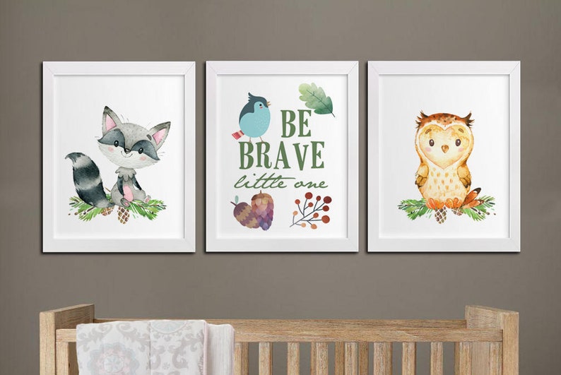 Woodland Nursery Printable Art Set Forest Nursery Art Etsy