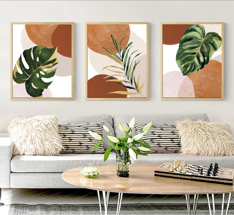 Boho Decor Set of 3 Prints Boho Wall Decor Download Mid Etsy