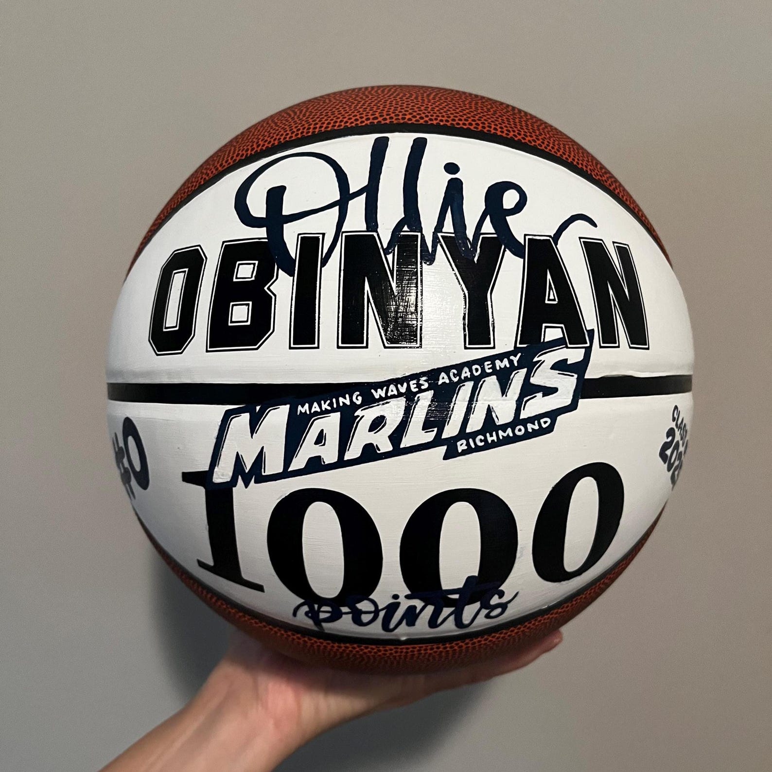 1000 Point Basketball (2 Panel Autograph Ball) - Etsy