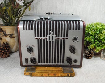 RARE Webster Chicago Model 7 Wire Music Recorder with Microphone & Foot Button Attachments